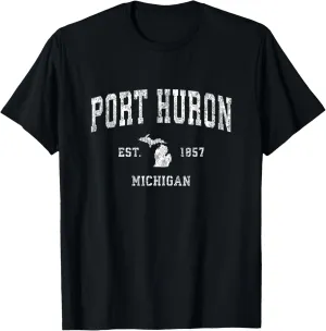 Port Huron Michigan MI Vintage Athletic Sports Design T-Shirt