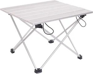 Portable Lightweight Folding Camping Table with Aluminum Table Top and Carry Bag Perfect for Outdoor Picnic Cooking Beach Hiking Fishing