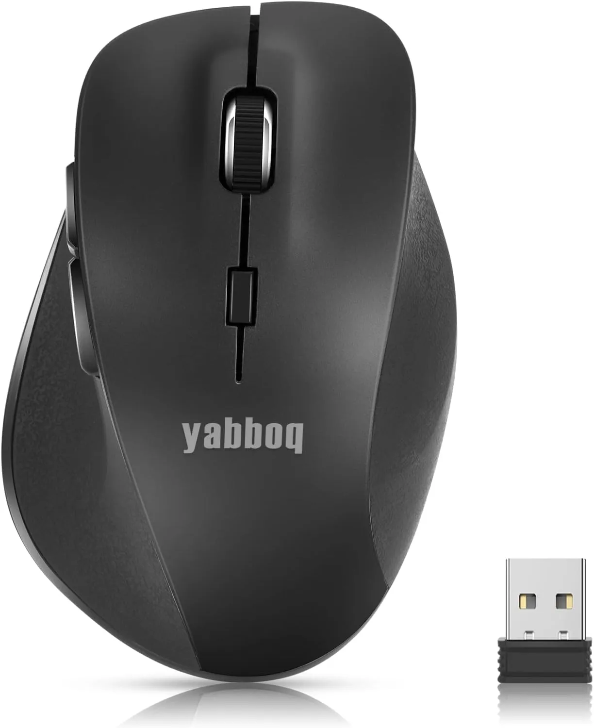 Portable Wireless Mouse for Laptop, PC, MacBook, Desktop, 2023 Version 2.4G Computer Optical/Ergonomic Mouse 6 Buttons, 800/1200/1600 DPI, with USB Receiver - Black