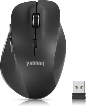 Portable Wireless Mouse for Laptop, PC, MacBook, Desktop, 2023 Version 2.4G Computer Optical/Ergonomic Mouse 6 Buttons, 800/1200/1600 DPI, with USB Receiver - Black