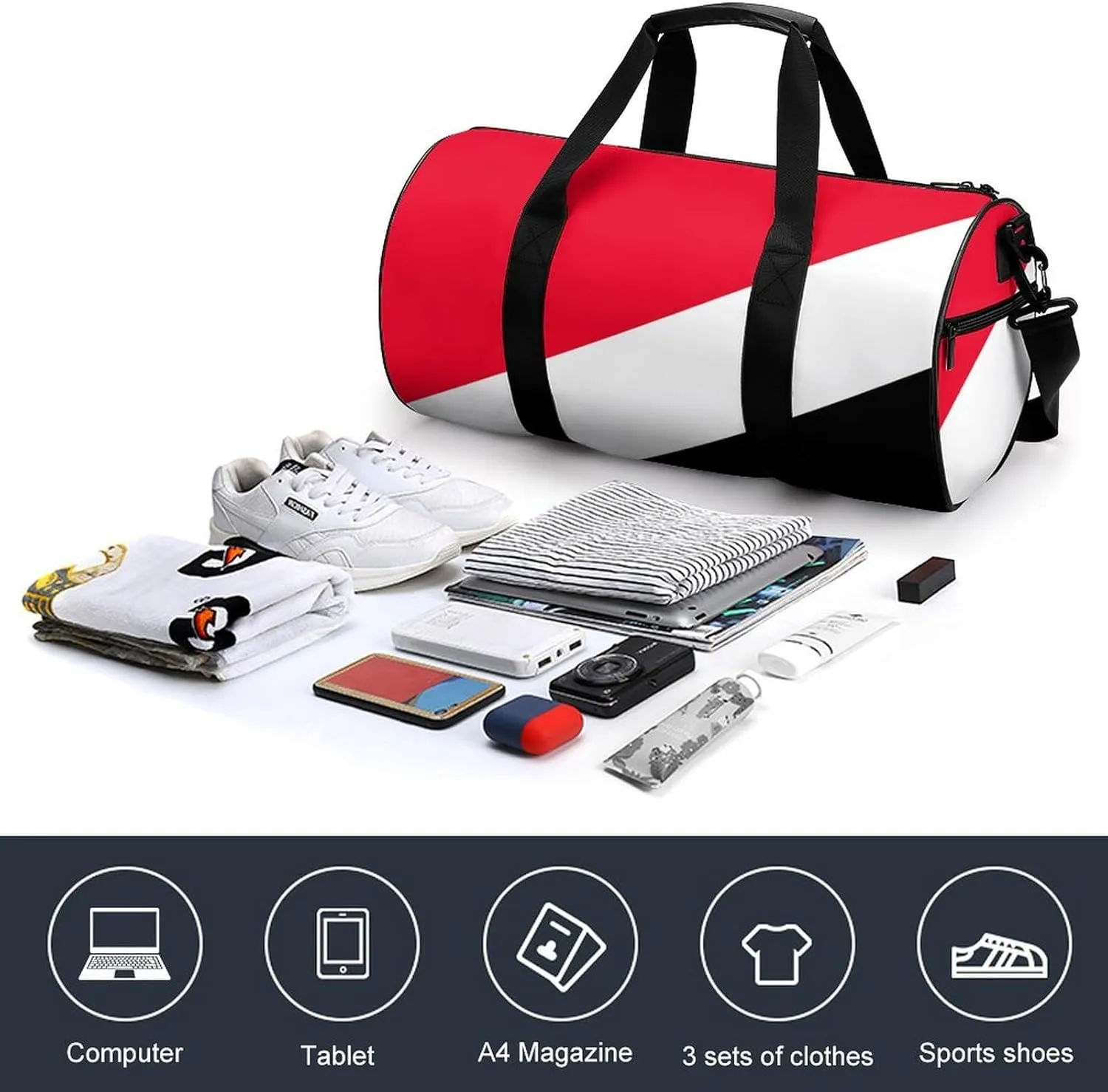 Principality Sealand Flag Sports Duffel Bag for Men Women with Shoe Compartment Gym Weekender Tote