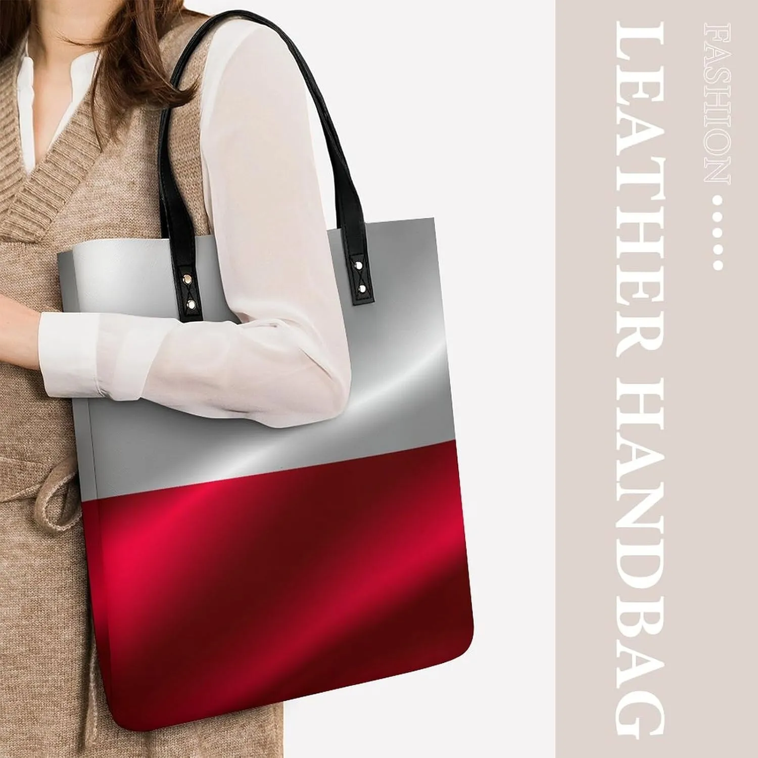 Pu Leather Tote Women Weekender Bag Shopping Handbag Travel Purse