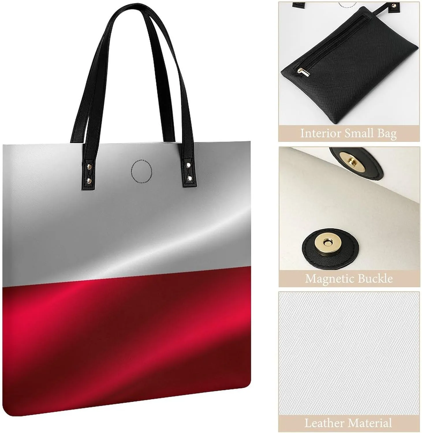 Pu Leather Tote Women Weekender Bag Shopping Handbag Travel Purse