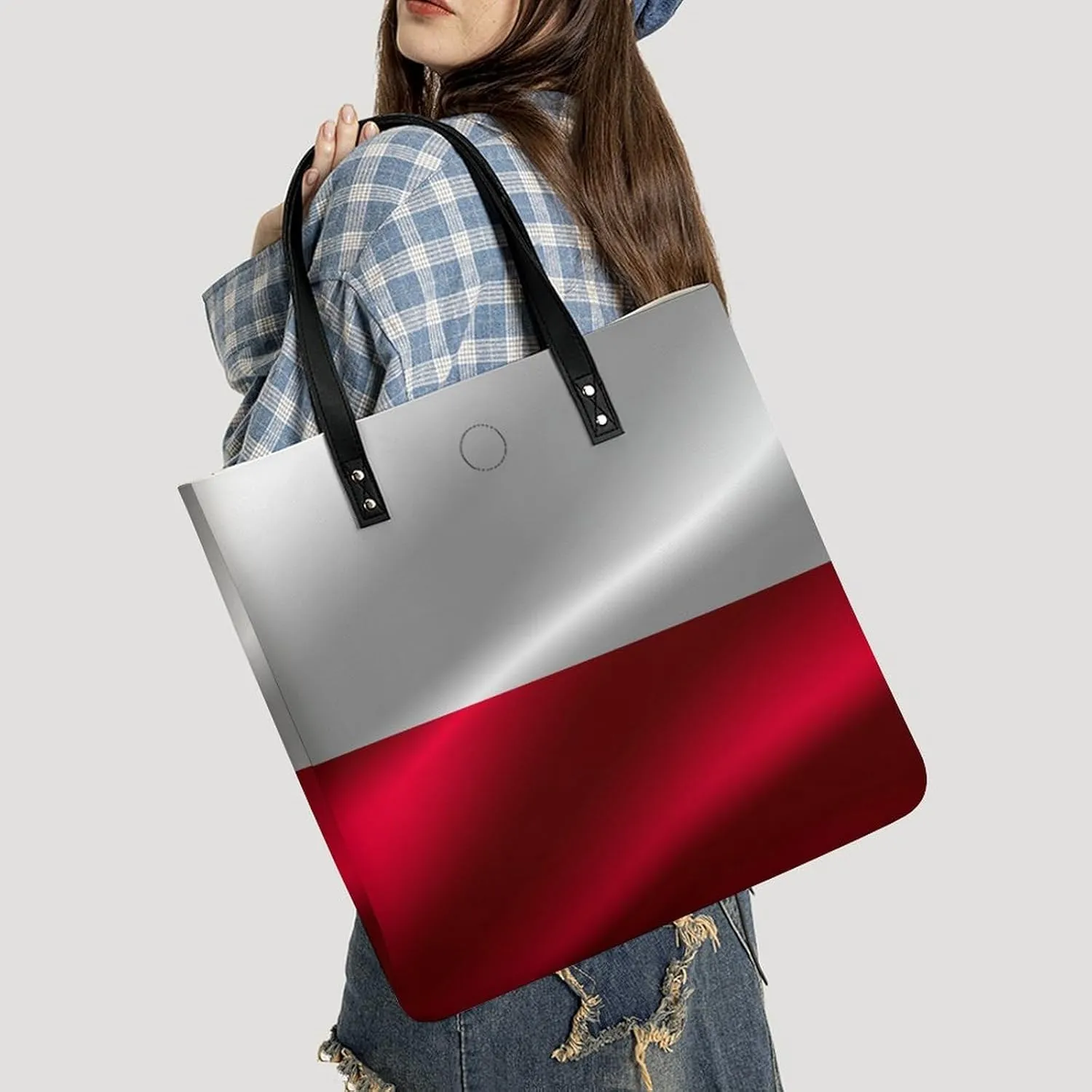 Pu Leather Tote Women Weekender Bag Shopping Handbag Travel Purse