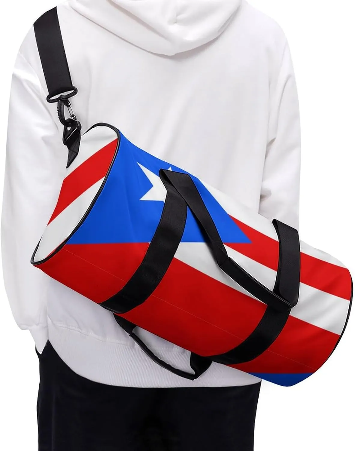 Puerto Rico Flag Sports Duffle Bag with Dry Wet Separation Overnight Gym Bag for Men Women Travel
