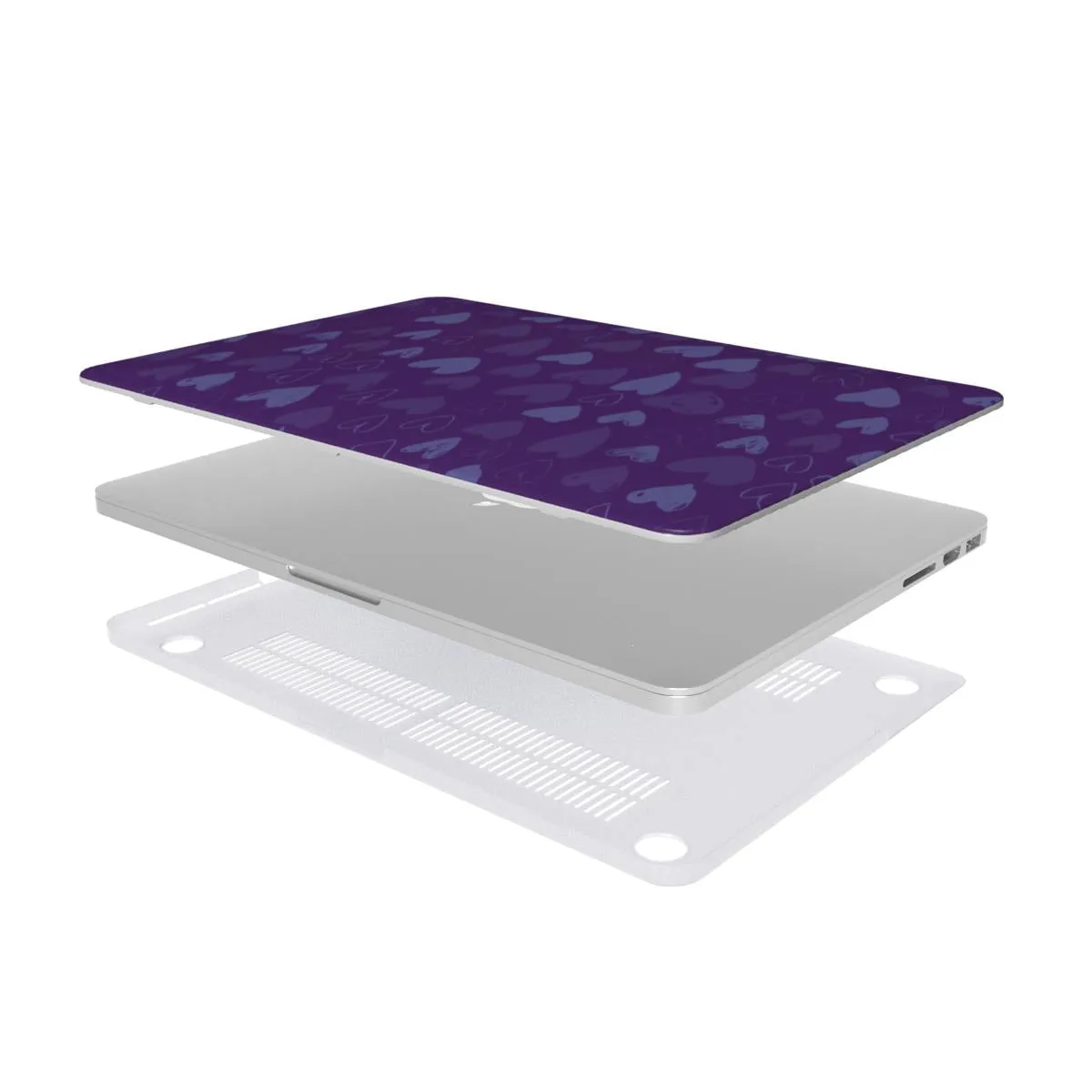 Purple Hearts MacBook Case