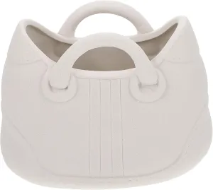 Purse Vase for Flowers, Clear Ceramics Bag Vase with Handle, Handbag Shape Vase Fish Bowl, Moon Shape Vase for Birthday Wedding, Home Garden Decor