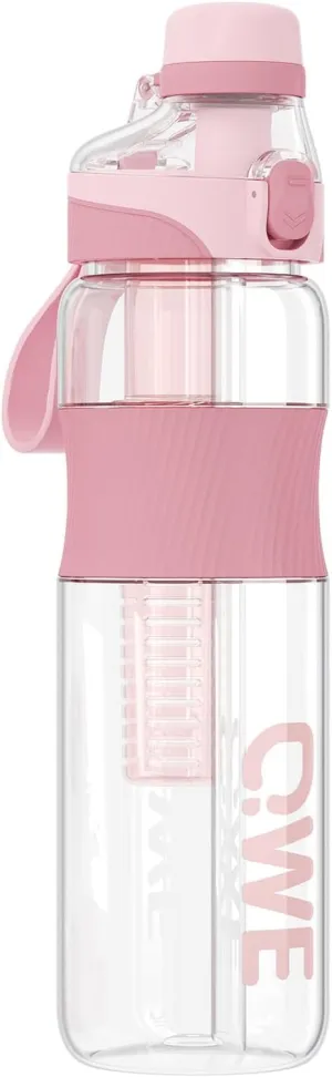 QWE Sports Water Bottle Large Capacity with Carry Handle,double drinking,high-capacity,1000m./33.8oz,Heat-resisting,Reusable,tritan BPA Free,Perfect for Travel, School, Outdoors, Cycling and Gym
