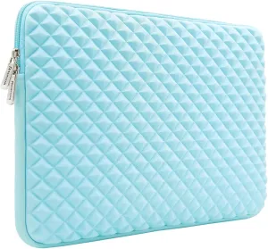 RAINYEAR 16 Inch Laptop Sleeve Diamond Foam Shock Resistant Padded Protective Case Fluffy Lining Zipper Cover Carrying Bag Specially Compatible with New 16" MacBook Pro A2141 A2485 M1 M2 M3 M4(Blue)