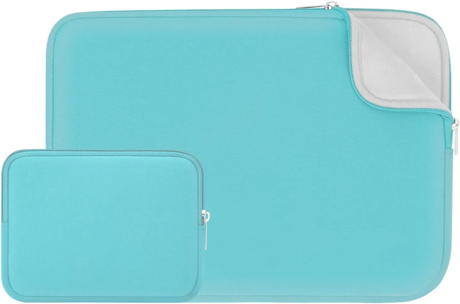 RAINYEAR Laptop Sleeve Case Compatible with 13.3 Inch Notebook Computer Chromebook 14" MacBook Pro M1 M2 M3 M4 Pro/Max Soft Bag Protective Cover with Accessories Pouch (Blue, Upgraded Version)