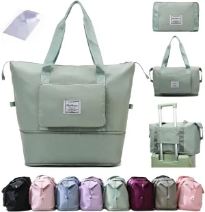 Ranslen Large Capacity Folding Travel Bag,Expansion Travel Duffel Bag with Dry and Wet Separation Portable Travel Duffel Bag
