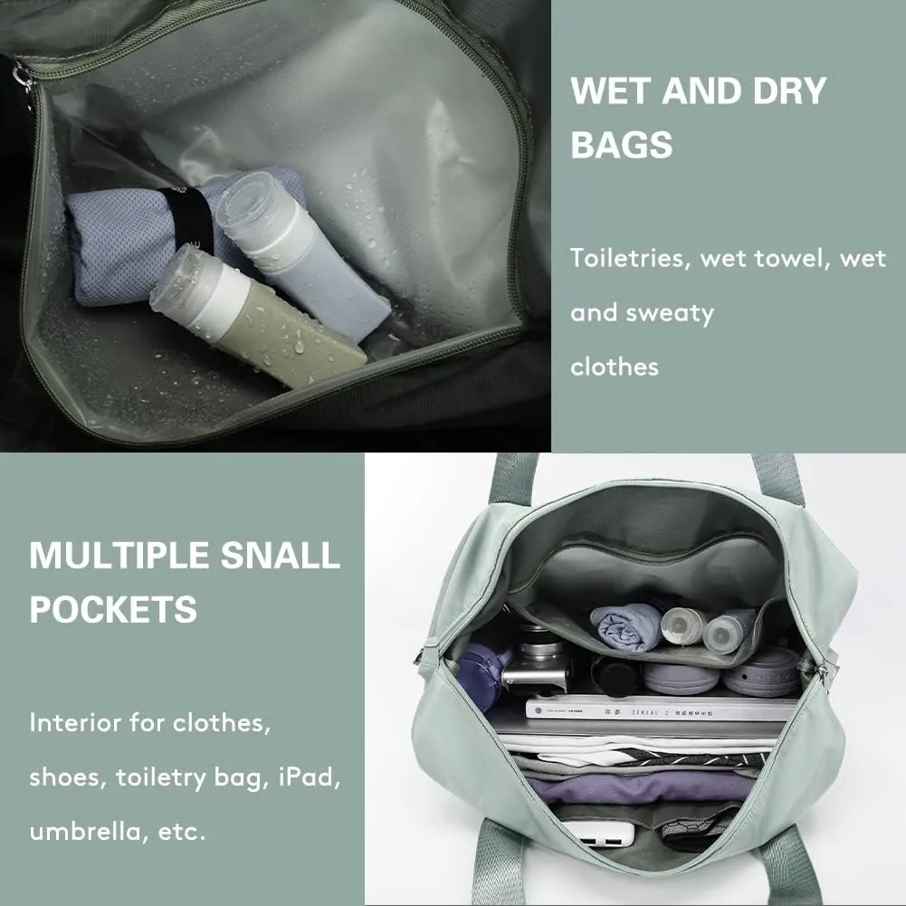 Ranslen Large Capacity Folding Travel Bag,Expansion Travel Duffel Bag with Dry and Wet Separation Portable Travel Duffel Bag