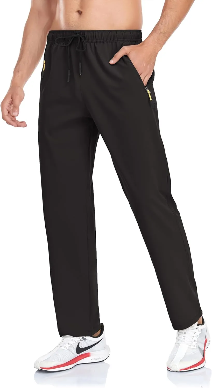 Rapoo Men's Lightweight Pants with Zipper Pockets Quick Dry Workout Athletic Travel Pants