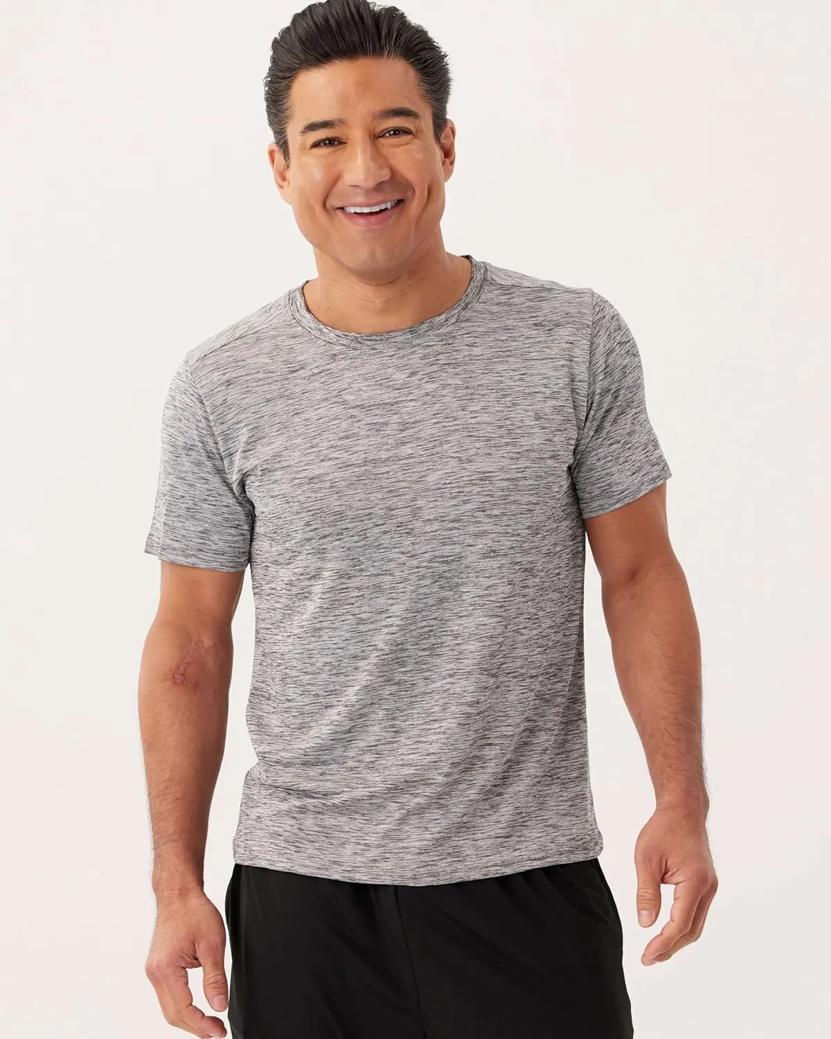 Real Essentials 5 Pack: Men’s Short Sleeve Dry Fit Active Crew Neck T Shirt - Athletic Running Gym Workout Tee Tops