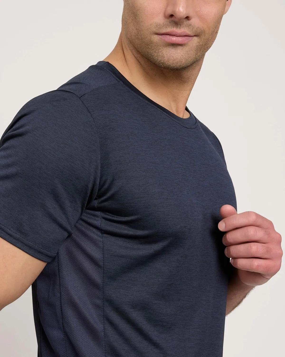 Real Essentials 5 Pack: Men’s Short Sleeve Dry Fit Active Crew Neck T Shirt - Athletic Running Gym Workout Tee Tops