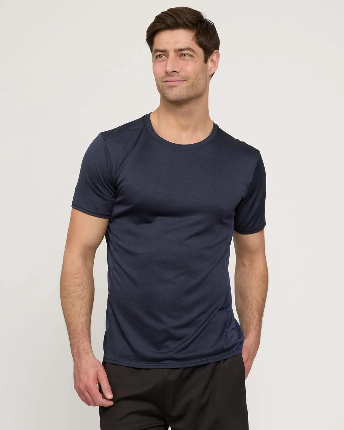 Real Essentials 5 Pack: Men’s Short Sleeve Dry Fit Active Crew Neck T Shirt - Athletic Running Gym Workout Tee Tops