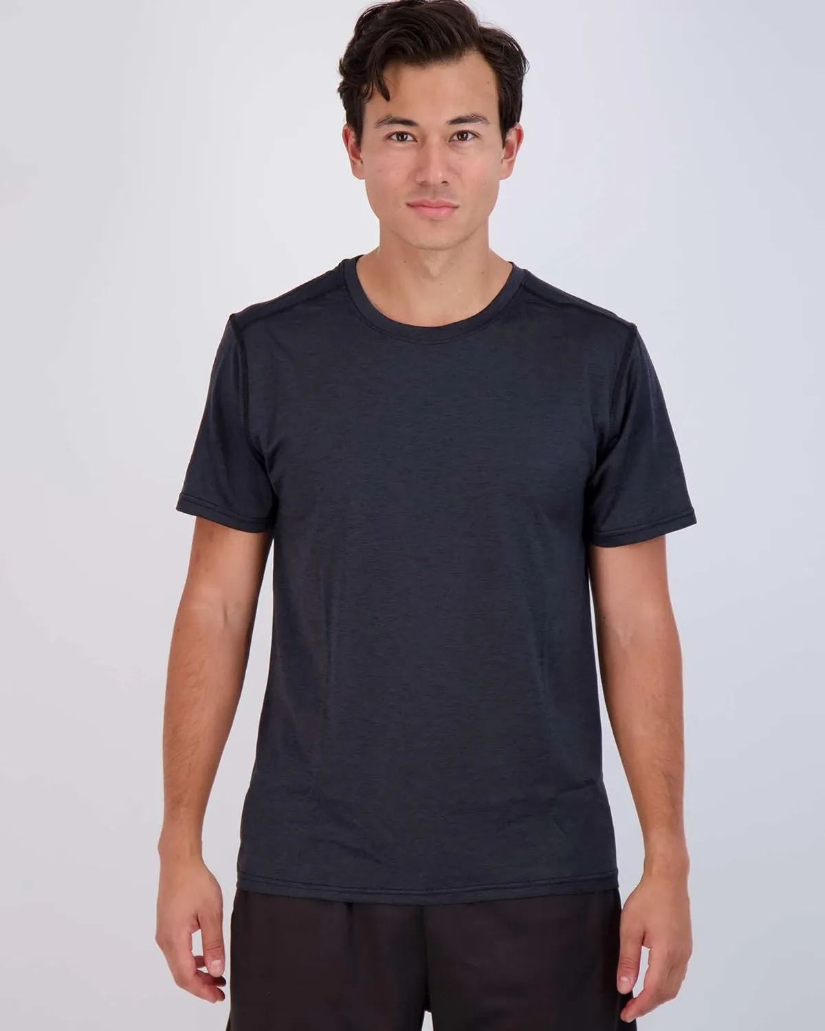 Real Essentials 5 Pack: Men’s Short Sleeve Dry Fit Active Crew Neck T Shirt - Athletic Running Gym Workout Tee Tops