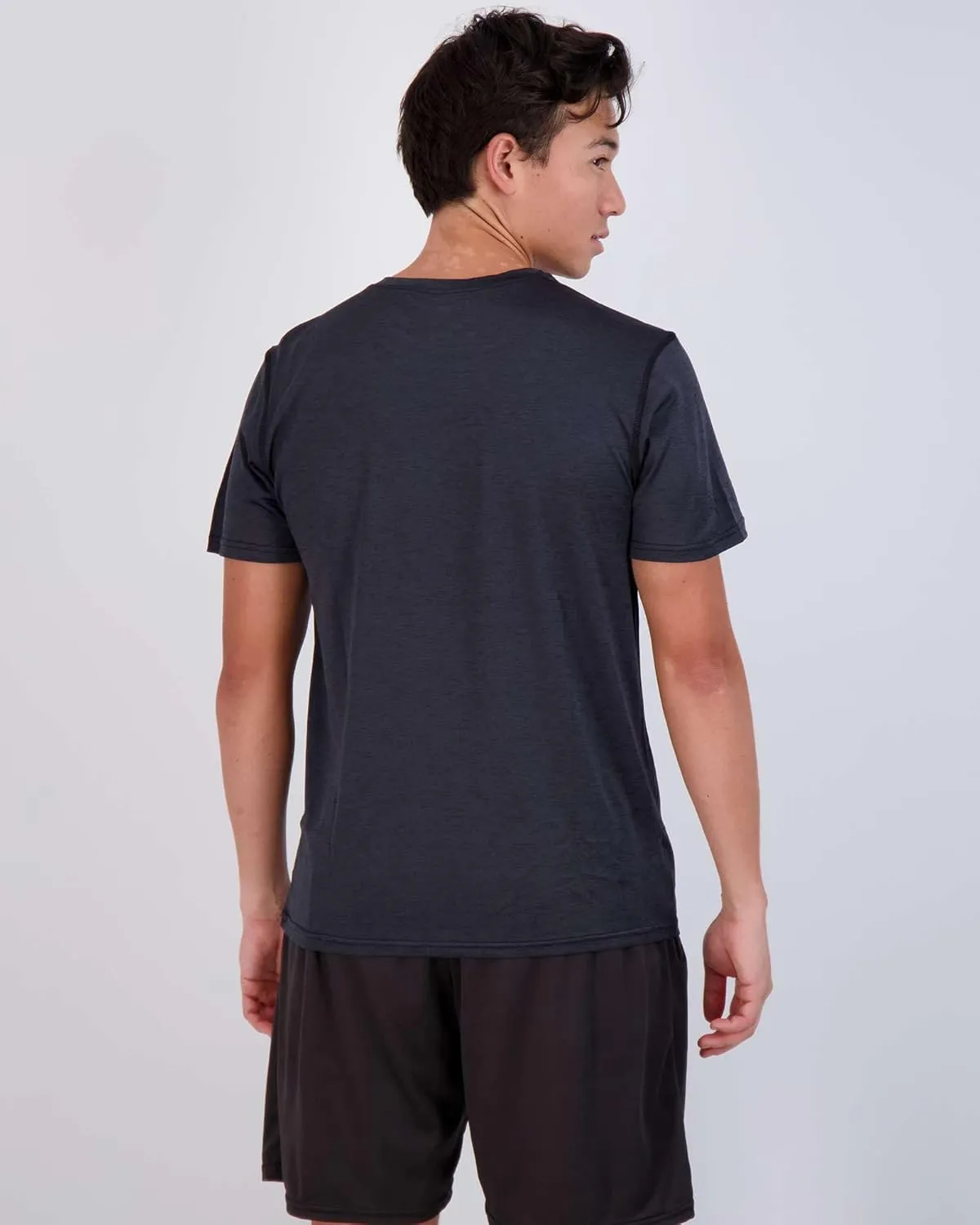 Real Essentials 5 Pack: Men’s Short Sleeve Dry Fit Active Crew Neck T Shirt - Athletic Running Gym Workout Tee Tops
