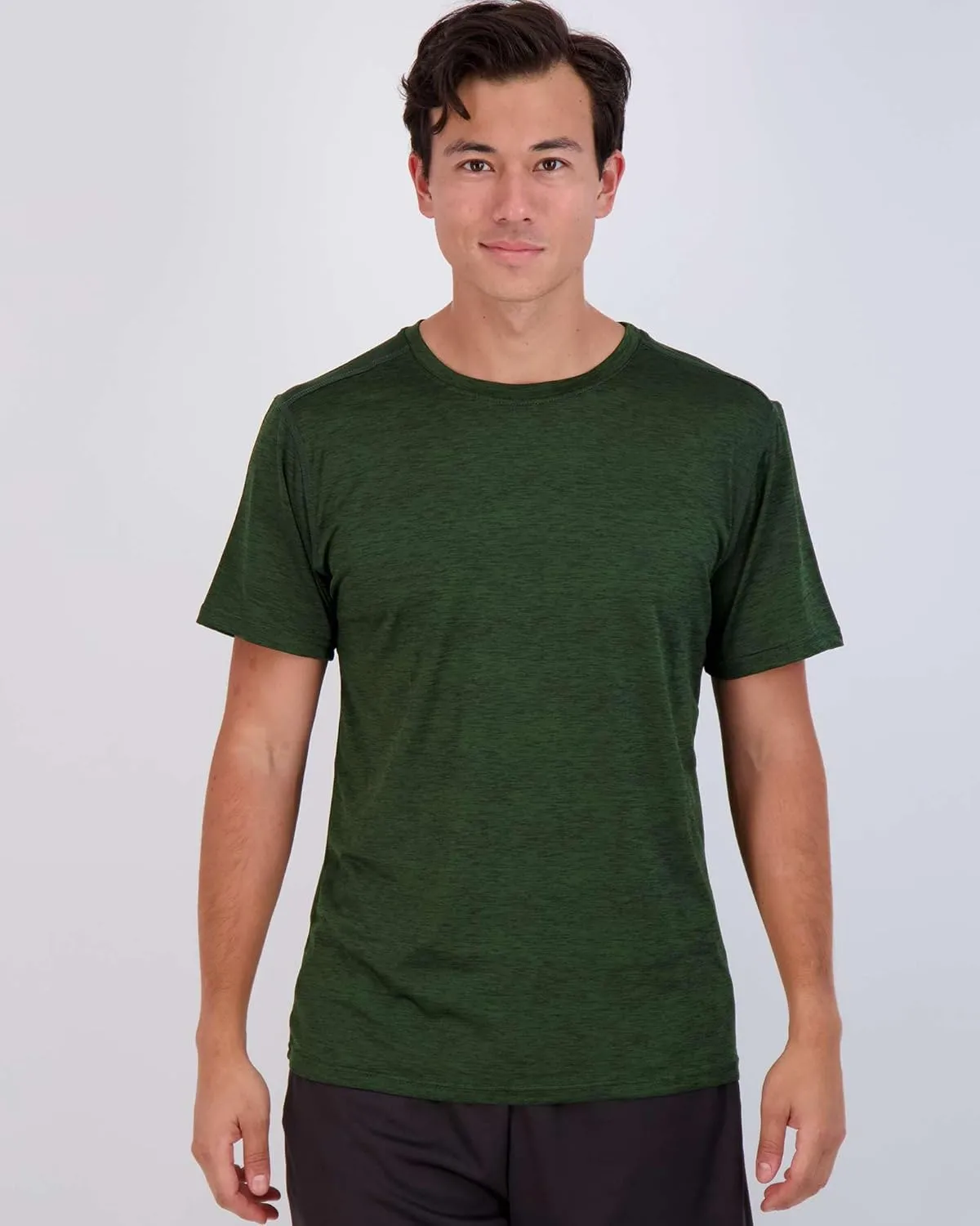 Real Essentials 5 Pack: Men’s Short Sleeve Dry Fit Active Crew Neck T Shirt - Athletic Running Gym Workout Tee Tops