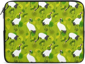 Red-Crowned Crane Birds Laptop Bag Travel Notebook Laptops Sleeve 15inch for Men Women Computer Shockproof Storage Bag Business Trip Camping Organizer Protective Zipper Carry Case