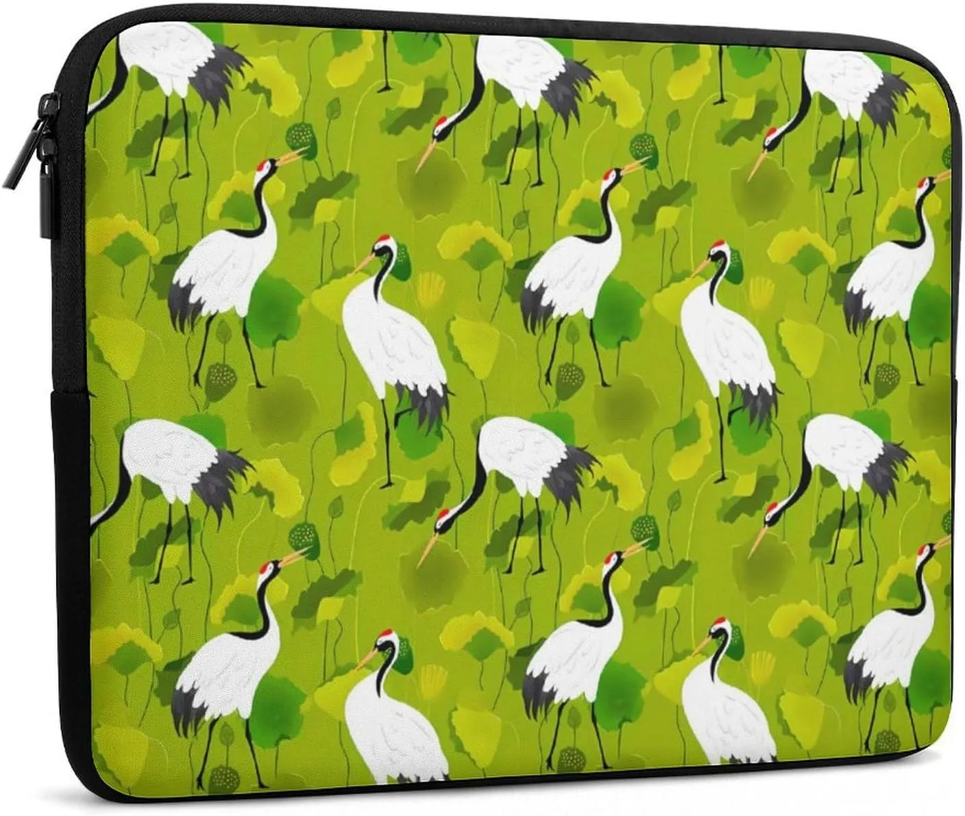 Red-Crowned Crane Birds Laptop Bag Travel Notebook Laptops Sleeve 15inch for Men Women Computer Shockproof Storage Bag Business Trip Camping Organizer Protective Zipper Carry Case
