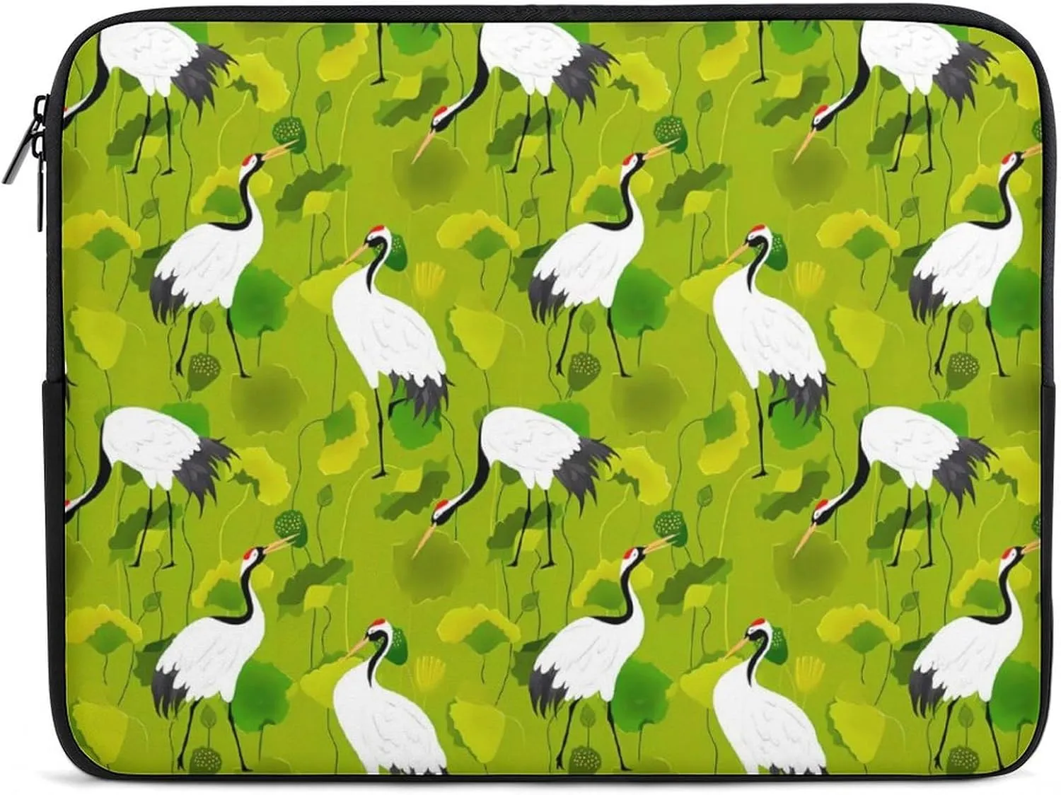 Red-Crowned Crane Birds Laptop Bag Travel Notebook Laptops Sleeve 15inch for Men Women Computer Shockproof Storage Bag Business Trip Camping Organizer Protective Zipper Carry Case
