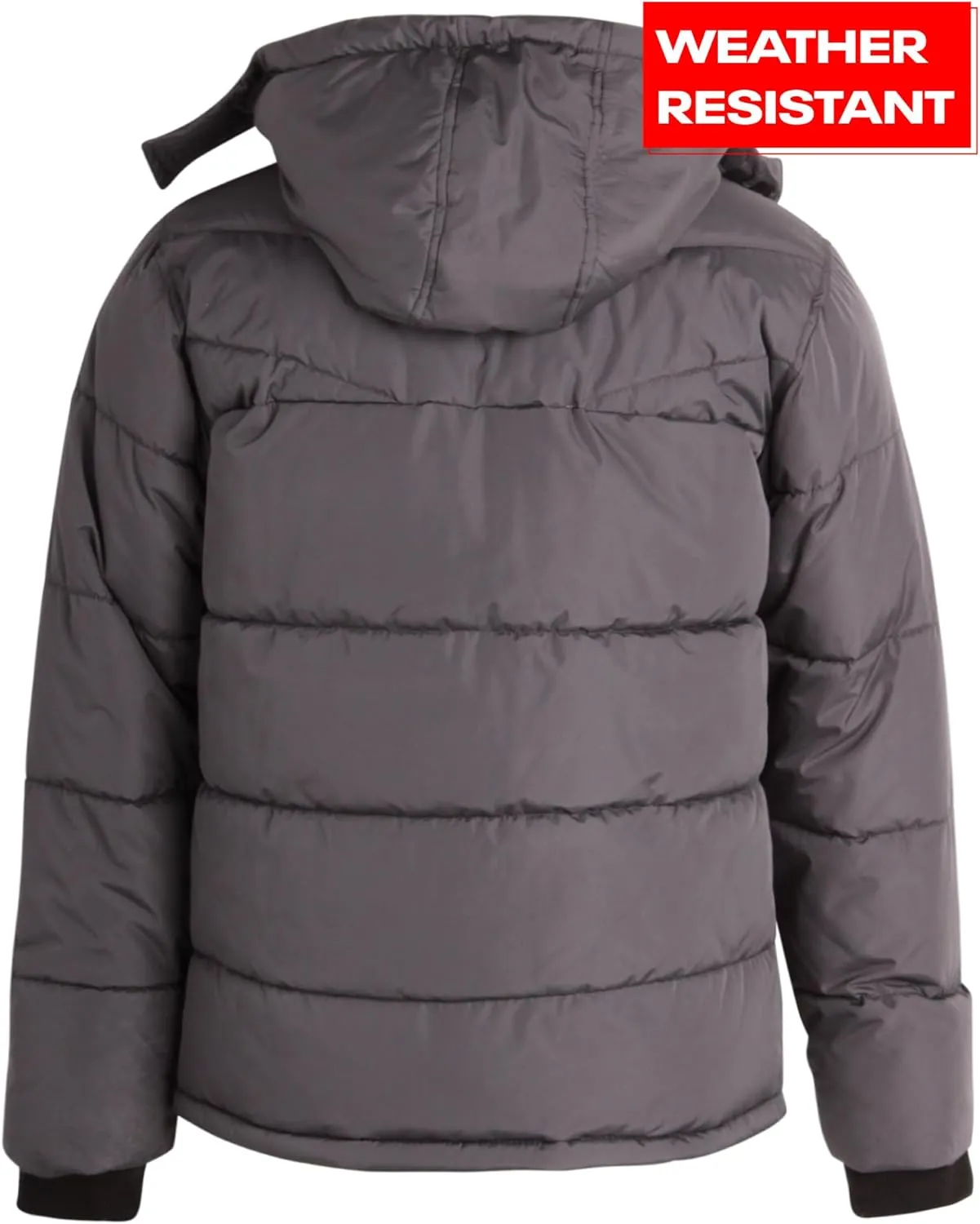 Reebok Mens Puffer Jacket - Heavyweight Quilted Parka Mens Jacket with Hood - Weather Resistant Ski Winter Jackets for Men