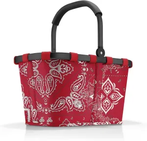 Reisenthel Carrybag Frame Bandana, Red, Sturdy Shopping Basket with Lots of Storage Space and Practical Inner Pocket, Elegant and Water-Repellent, Bandana Red, standard size, Casual