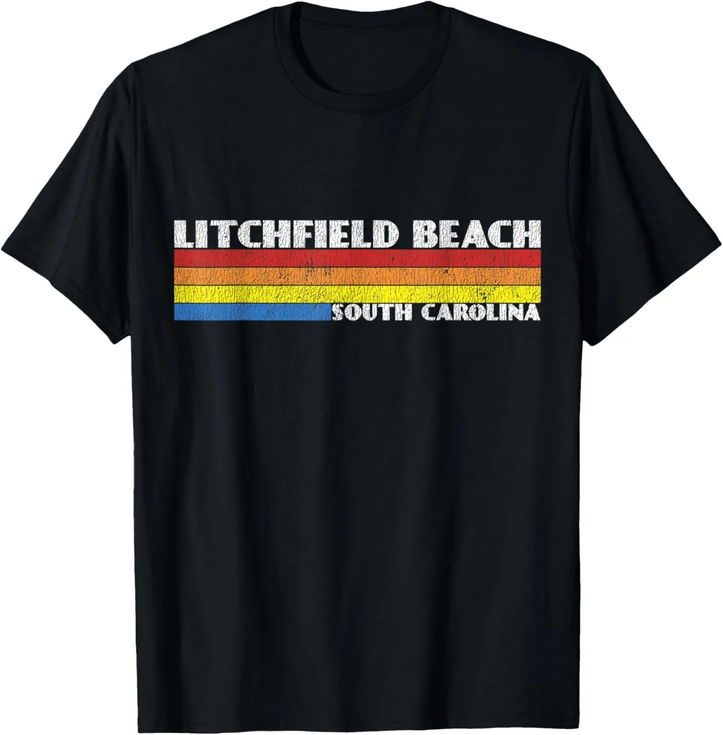 Retro 80s South Carolina SC Souvenir Litchfield Beach T-Shirt