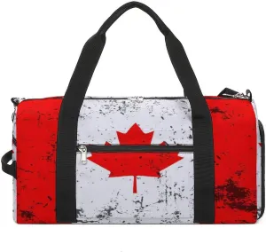 Retro Canadian Flag Gym Bag-Workout Organizer with Water Resistant Compartments for Gym Lovers