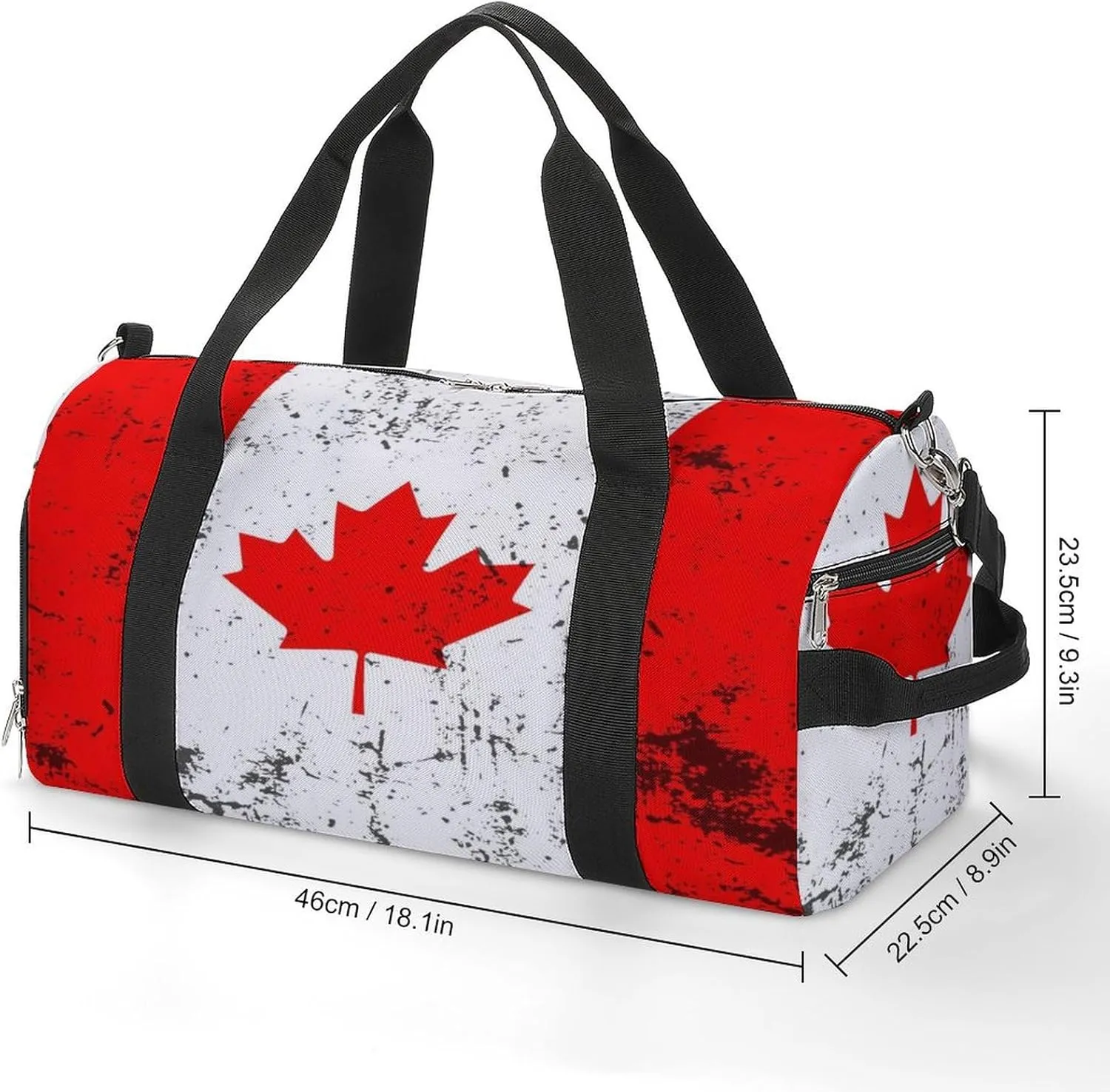 Retro Canadian Flag Gym Bag-Workout Organizer with Water Resistant Compartments for Gym Lovers