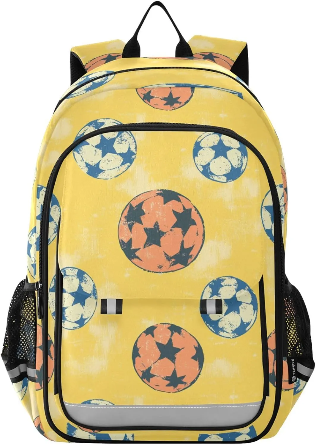 Retro Soccer Ball Backpack for Boys Girls Elementary School Bag Kids Bookbag Travel Rucksack With Reflective Stripes Children's backpack