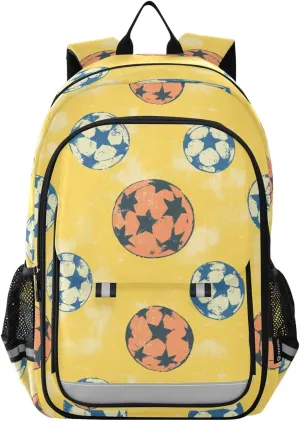 Retro Soccer Ball Backpack for Boys Girls Elementary School Bag Kids Bookbag Travel Rucksack With Reflective Stripes Children's backpack