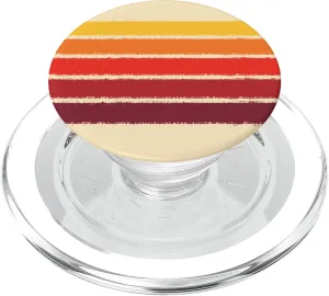 Retro Sunset Stripes 70s 80s Aesthetic Grunge Brush Stripe PopSockets PopGrip for MagSafe