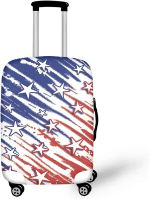 Reusable Zipper Suitcase Cover, Fashion Suitcase Protective Covers Anti-Theft & Acratchproof Travel Baggage Protector for Luggage Travel Cases American Flag