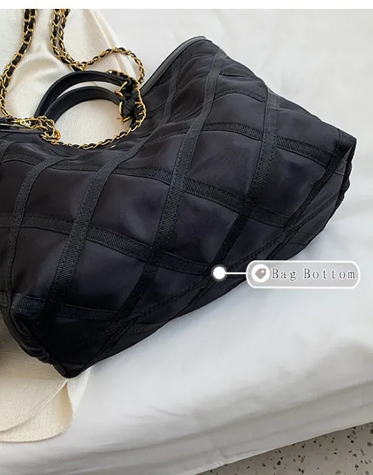 Rhombus Design High capacity Big Shoulder &Mini Bag Set