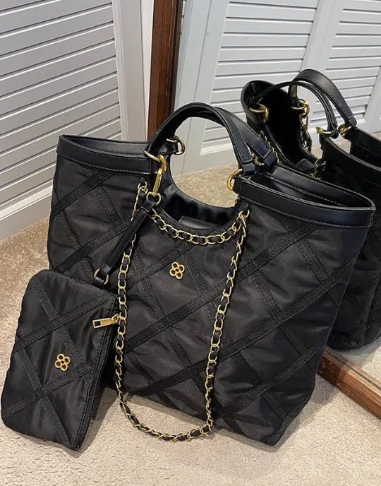 Rhombus Design High capacity Big Shoulder &Mini Bag Set