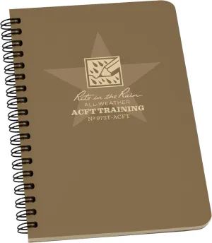 Rite in the Rain Army Combat Fitness Test Notebook, 4.625" x 7", Coyote Tan Cover, ACFT pattern (No. 973T-ACFT)