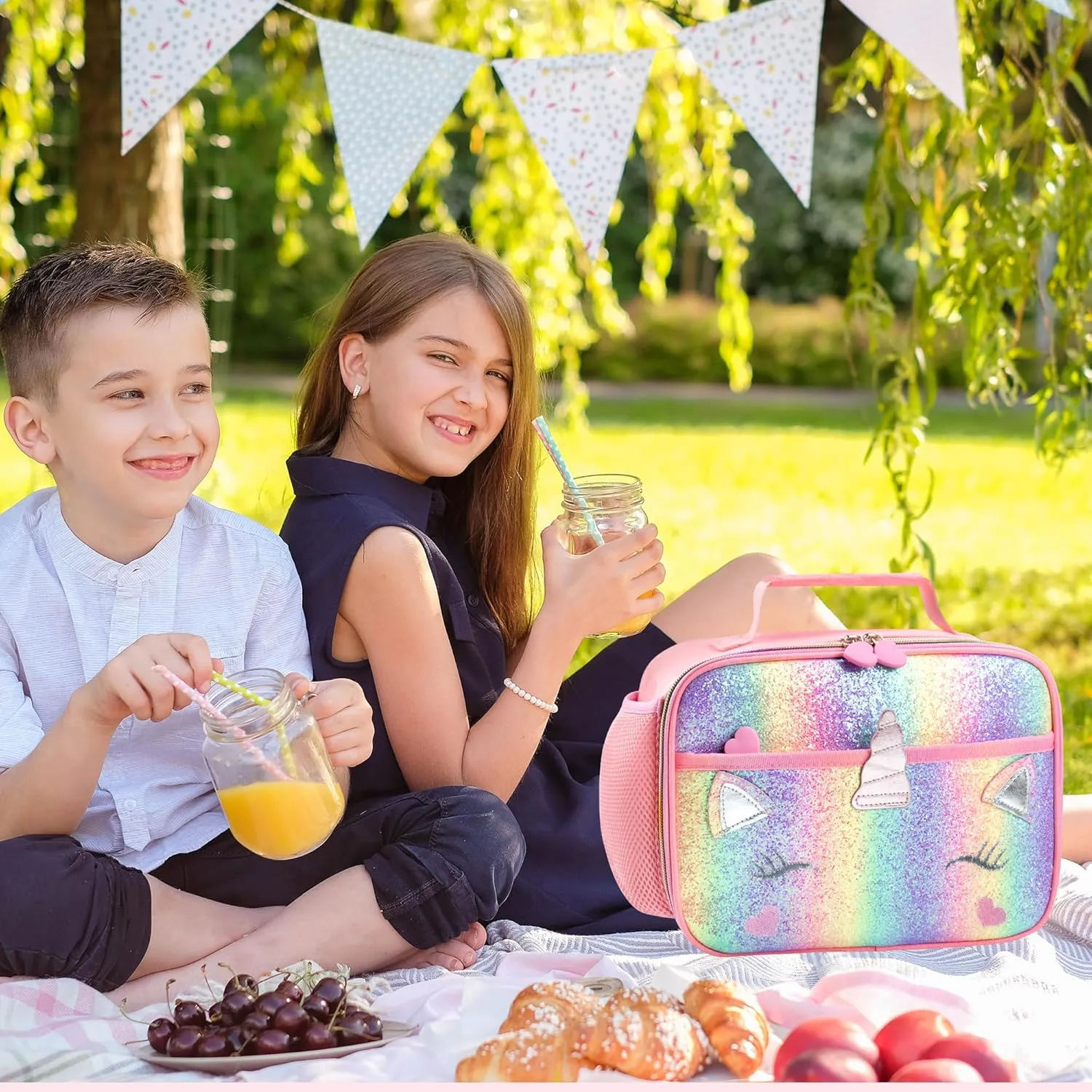 RLGPBON Kids Lunch Bag,Insulated Lunch Box for Girls Boys,Lunch Bag Toddler Teen,School Daycare Cute Travel bags