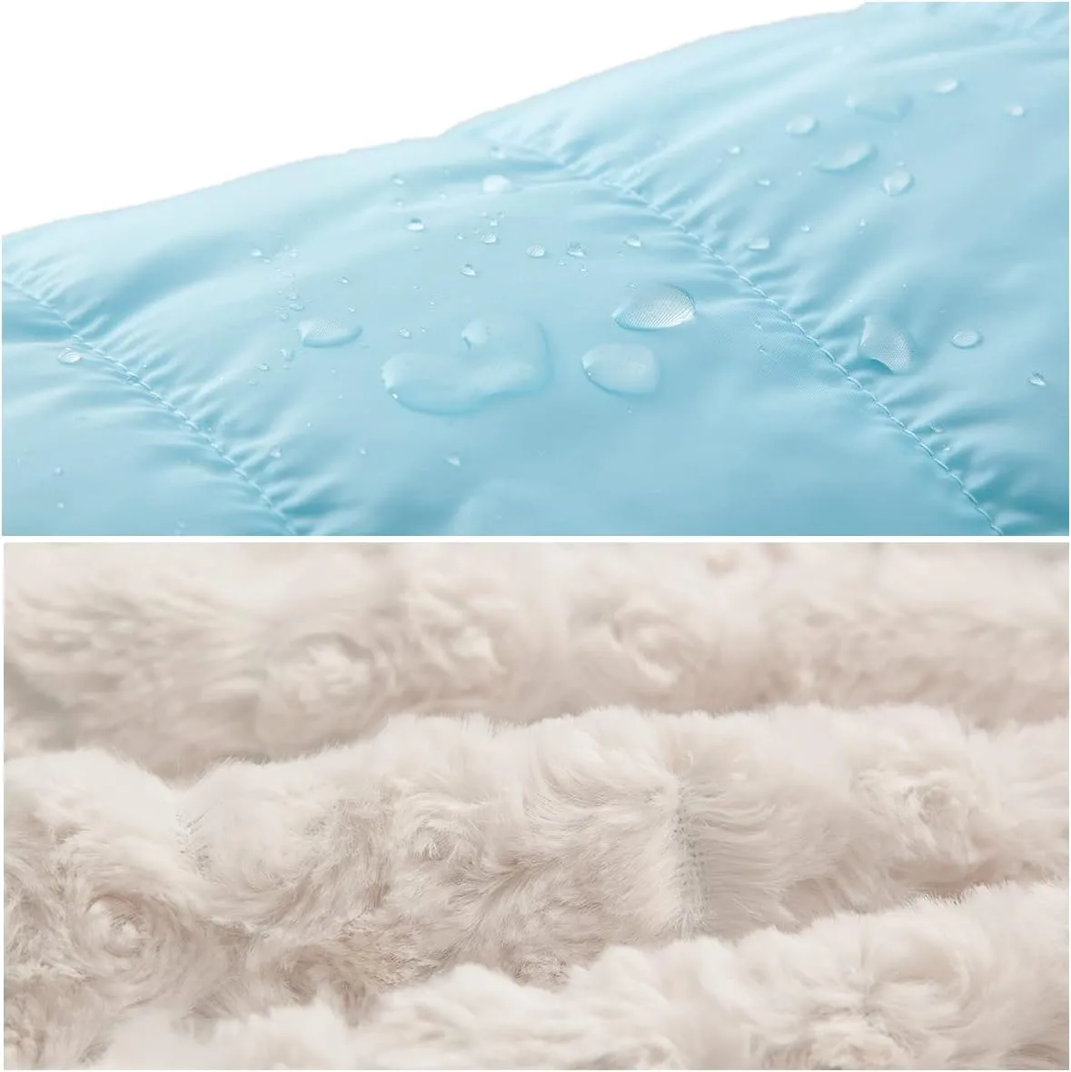 Rokka&Rolla Girls' Reversible Water-Resistant Teddy Sherpa Fleece Puffer Jacket Winter Coat