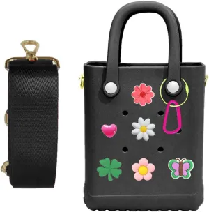 Rubber Beach Bag with Strap, Bitty EVA Tote Bag with 6 Charms