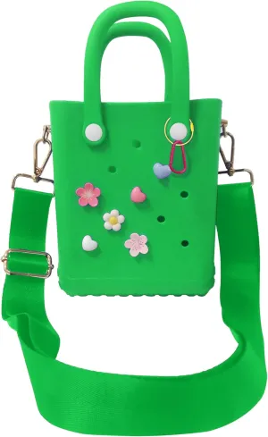 Rubber Beach Bag with Strap, Bitty EVA Tote Bag with 6 Charms