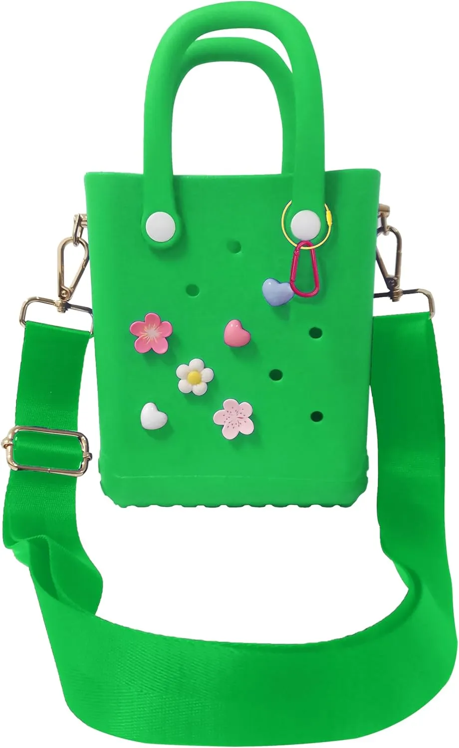 Rubber Beach Bag with Strap, Bitty EVA Tote Bag with 6 Charms