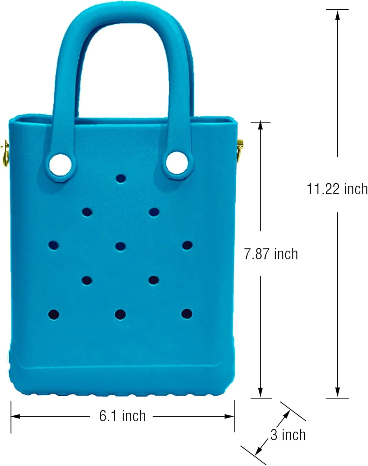 Rubber Beach Bag with Strap, Bitty EVA Tote Bag with 6 Charms