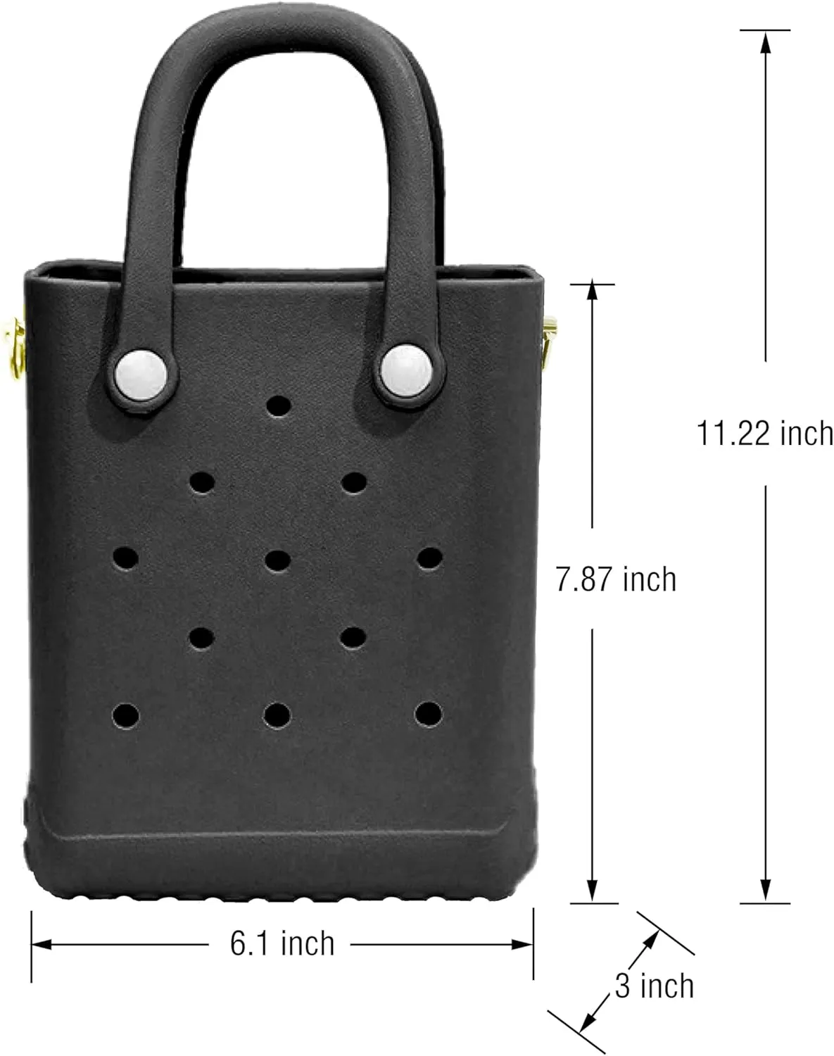 Rubber Beach Bag with Strap, Bitty EVA Tote Bag with 6 Charms