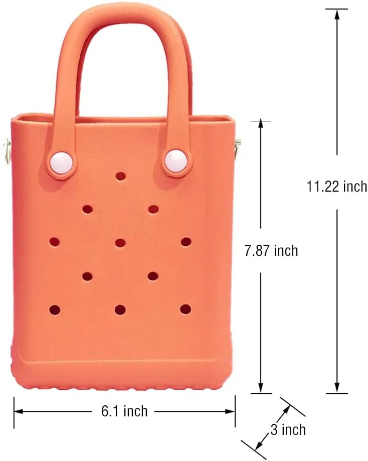 Rubber Beach Bag with Strap, Bitty EVA Tote Bag with 6 Sports Charms
