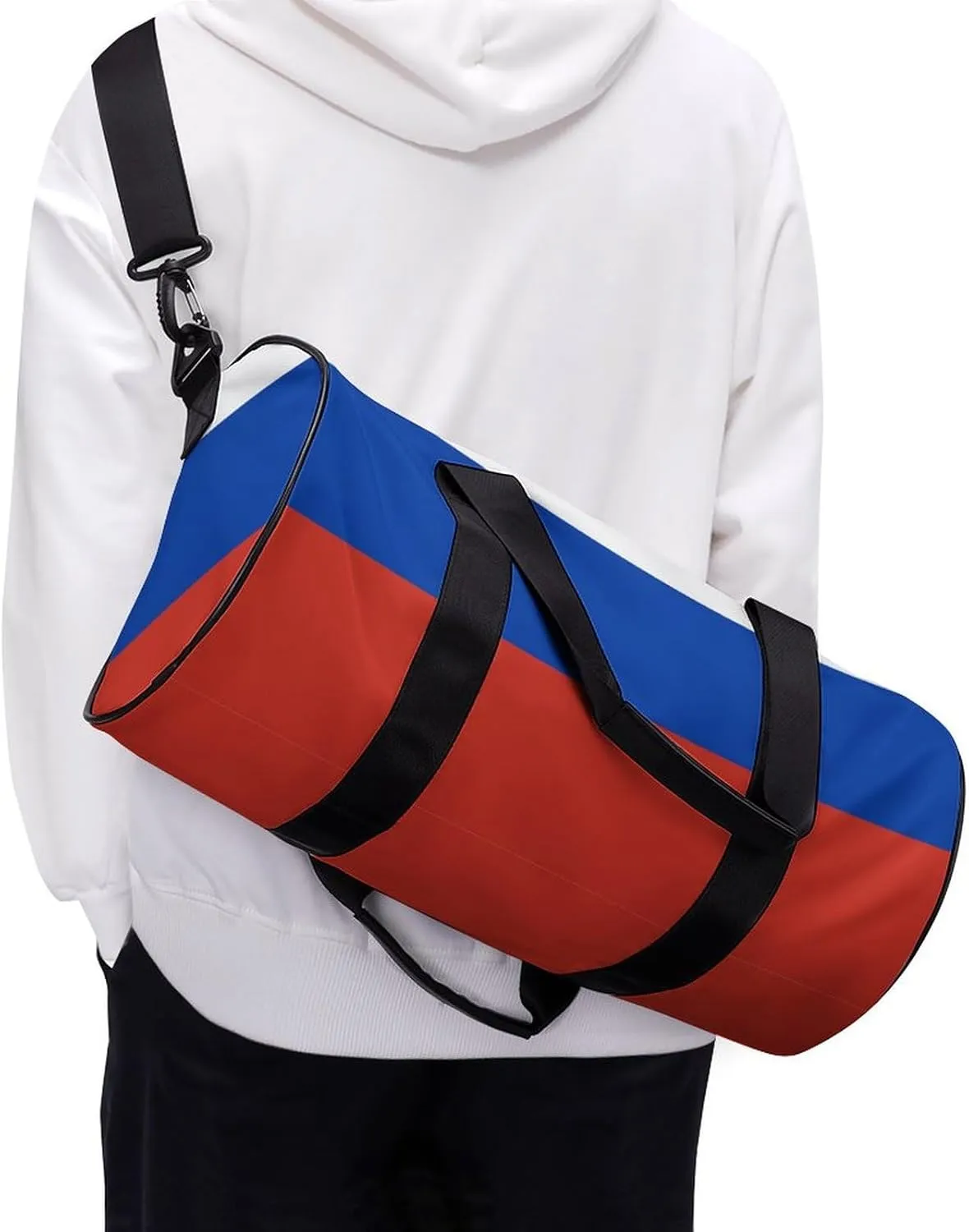 Russia Flag Large Capacity Gym Bag for Women Men with Wet Pocket Travel Duffel