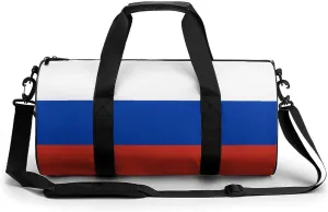 Russia Flag Large Capacity Gym Bag for Women Men with Wet Pocket Travel Duffel