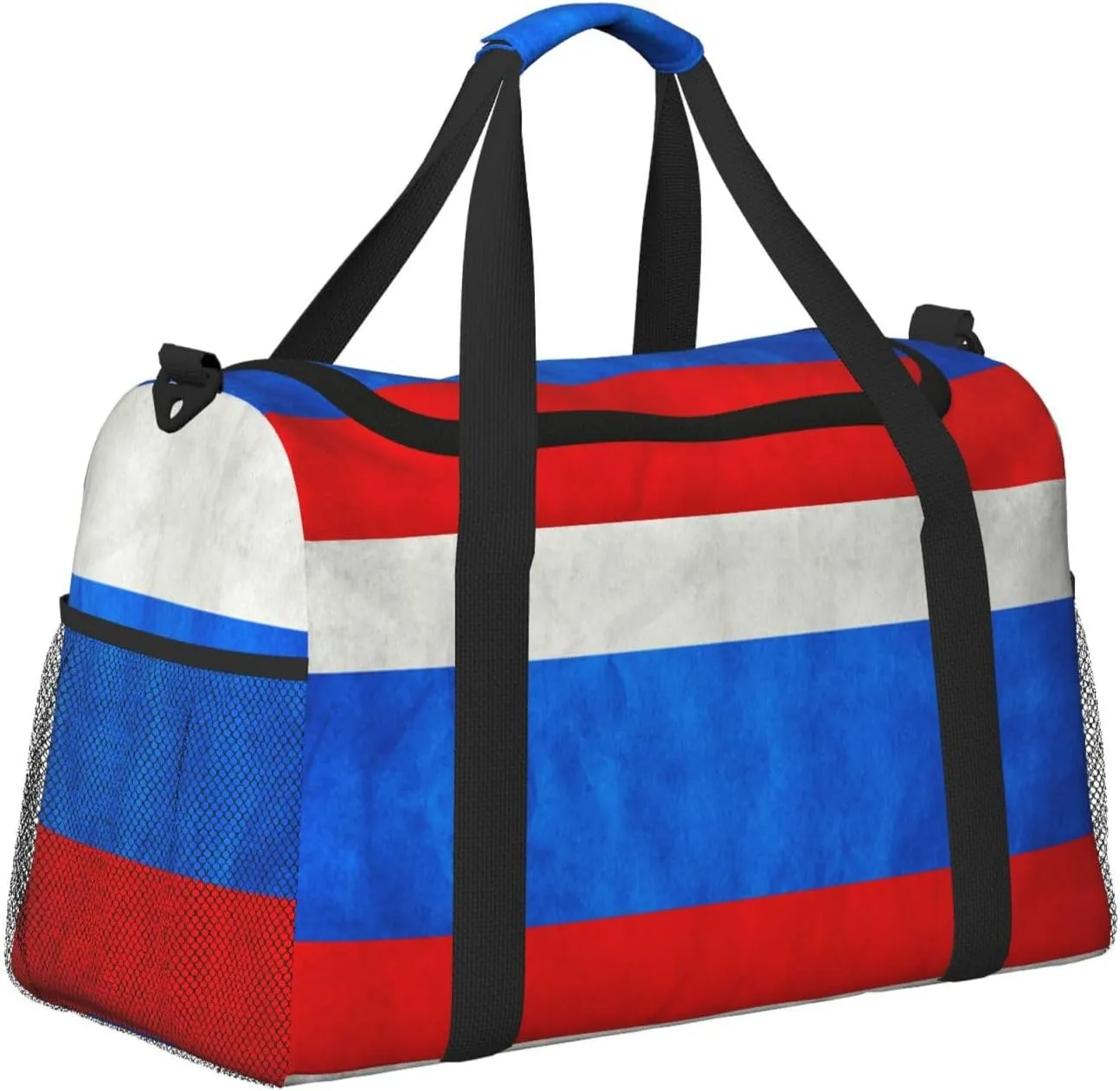 Russia Grungy Flag Travel Duffel Bag Large Foldable Waterproof Overnight Bag For Beach Swim Bags Pool Sports Gym
