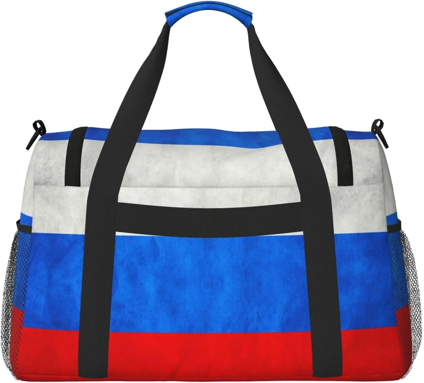 Russia Grungy Flag Travel Duffel Bag Large Foldable Waterproof Overnight Bag For Beach Swim Bags Pool Sports Gym